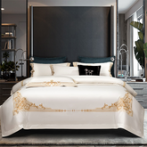 Cleopatra White Luxury Egyptian Cotton Duvet Cover Set