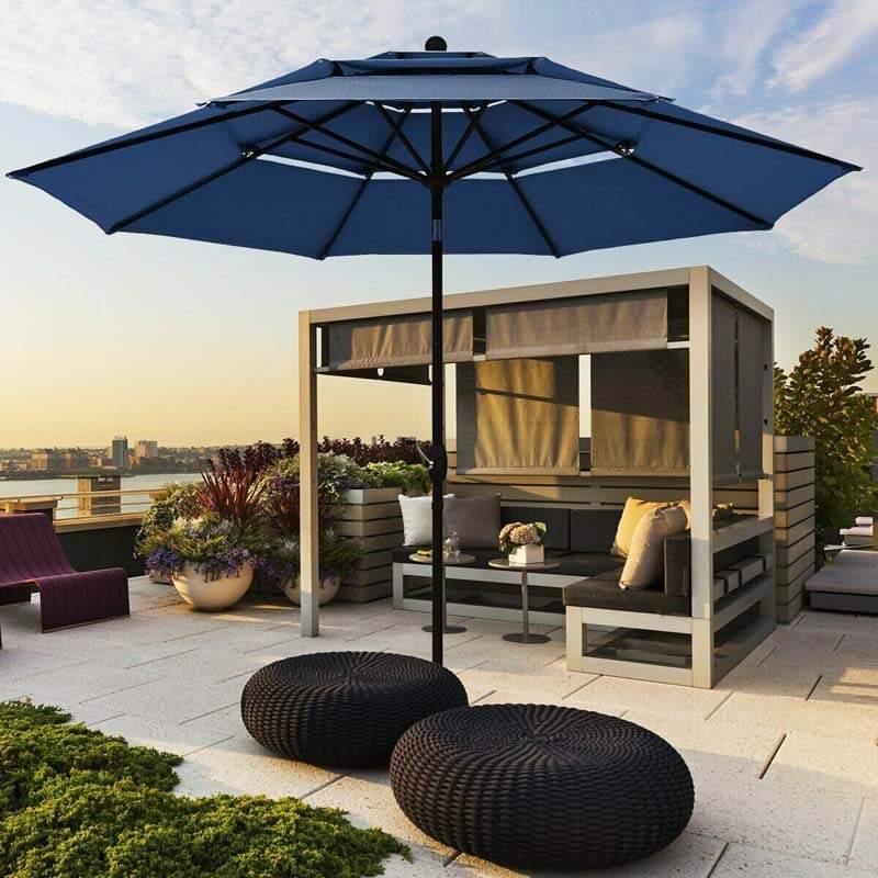 10ft 3 Tier Auto-tilt Patio Market Umbrella with Double Vented