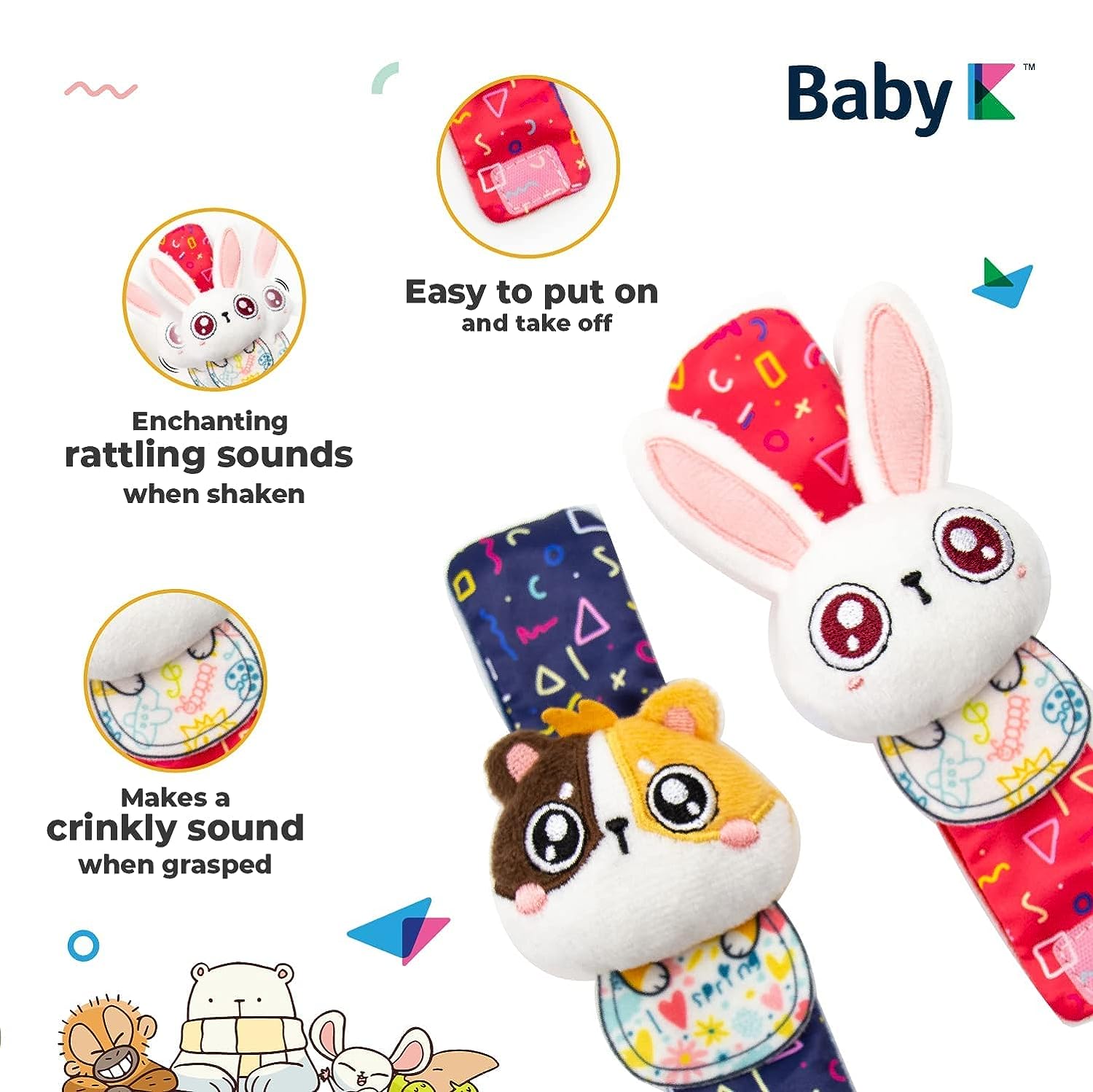 BABY Foot Finder Socks & Wrist Rattles - Newborn Toys for Baby