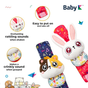 BABY Foot Finder Socks & Wrist Rattles - Newborn Toys for Baby