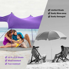 10 x 9 Foot Family Beach Tent Canopy Sunshade