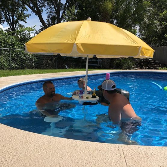 RELAXATION STATION SWIMMING POOL TABLE AND STOOLS