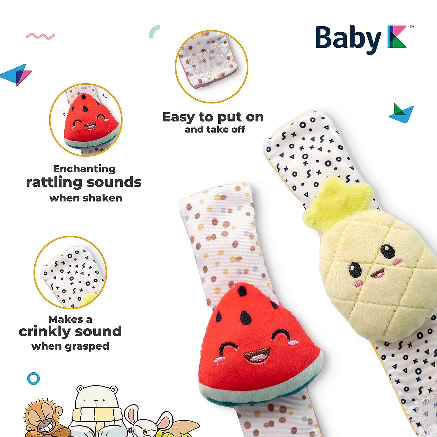 BABY Foot Finder Socks & Wrist Rattles - Newborn Toys for Baby