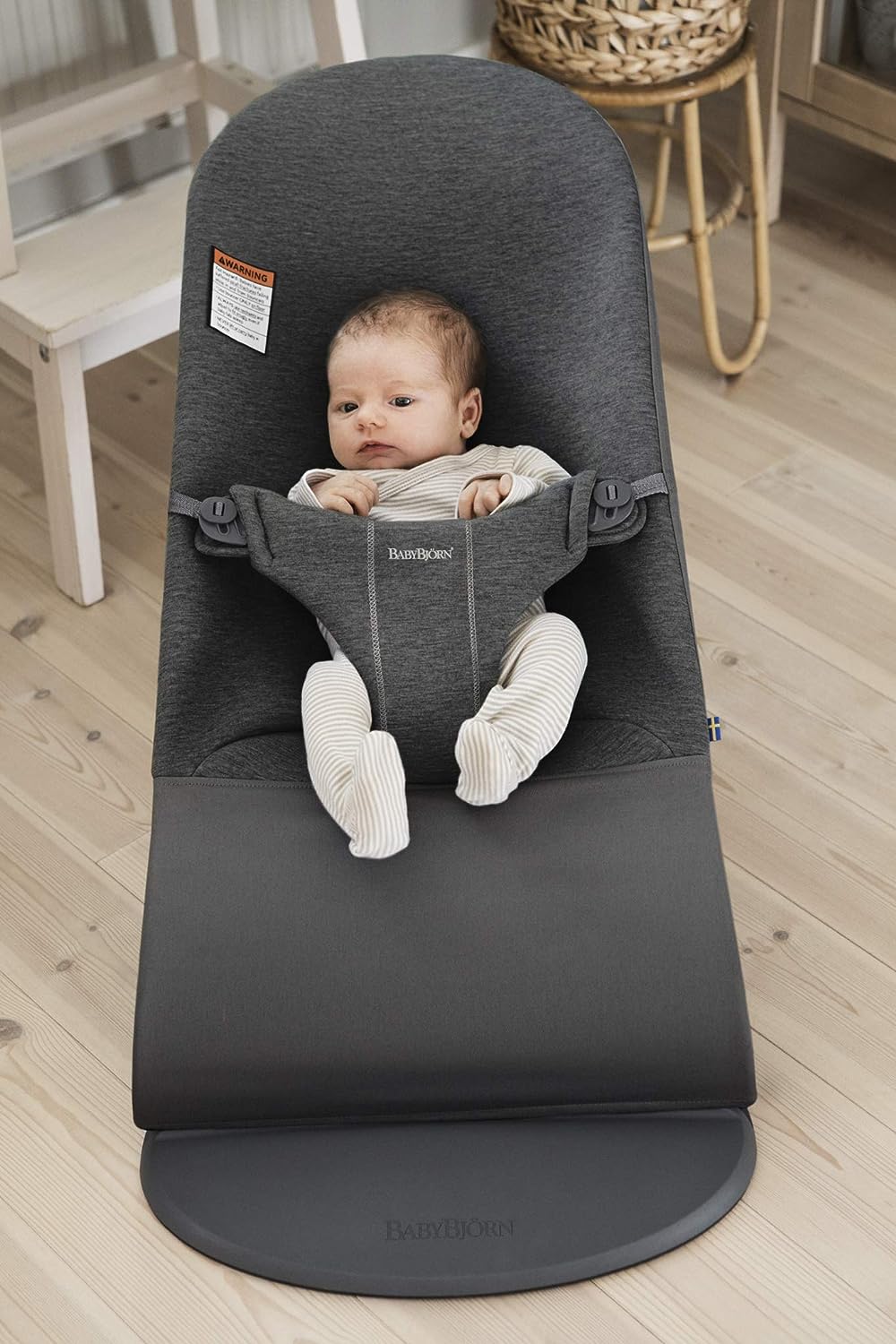 BabyBjörn Bouncer Bliss, Sand Gray, Cotton