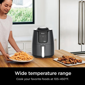 Ninja AF101 Air Fryer that Crisps, Roasts, Reheats, & Dehydrates, for Quick, Easy Meals, 4 Quart Capacity, & High Gloss Finish, Grey