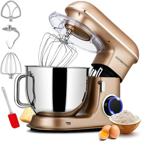 uhomepro 7.5 QT Stand Mixer for Kitchen, 6+0+P-Speed Tilt-Head 660W Dough Mixer, Home Commercial Mixing Electric Kitchen Cake Mixer W/ Dough Hook, Beater, Egg Whisk, Spatula, Dishwasher Safe