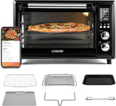 COSORI Air Fryer Toaster Oven Combo 12 Functions Smart 30L Large Countertop Dehydrator 13" pizza, 100 Recipes & 6 Accessories Included, Work with Alexa CS130-AO, WiFi-Black