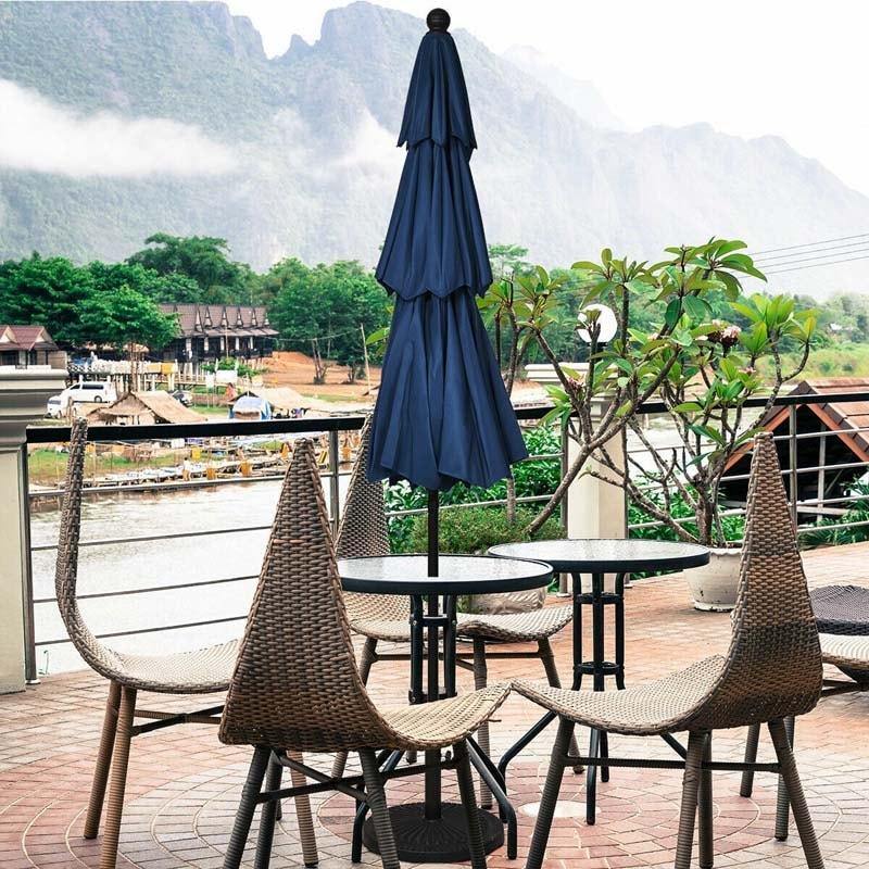 10ft 3 Tier Auto-tilt Patio Market Umbrella with Double Vented