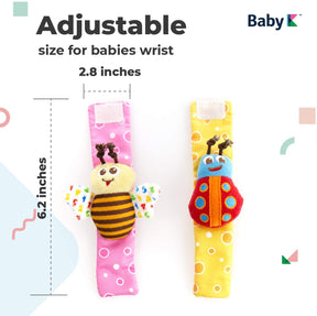 BABY Foot Finder Socks & Wrist Rattles - Newborn Toys for Baby