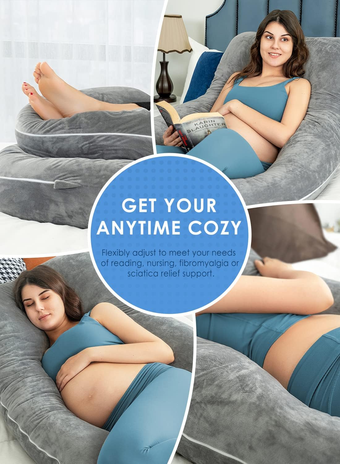 Cooling Maternity Pillow for Sleeping U Shaped Body Pillow for Pregnant Support