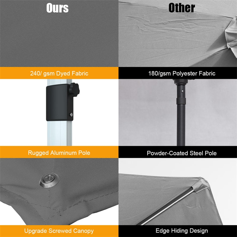 10 Ft Square Offset Patio Cantilever Umbrella with 360 Degree Tilt