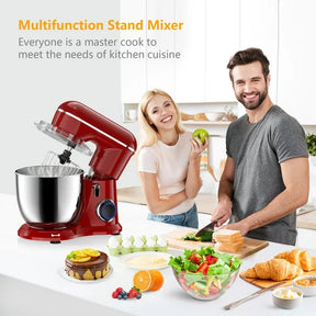 Samsaimo Stand Mixer,6.5-QT 660W 10-Speed Tilt-Head Food Mixer, Kitchen Electric Mixer with Bowl, Dough Hook, Beater, Whisk for Most Home Cooks