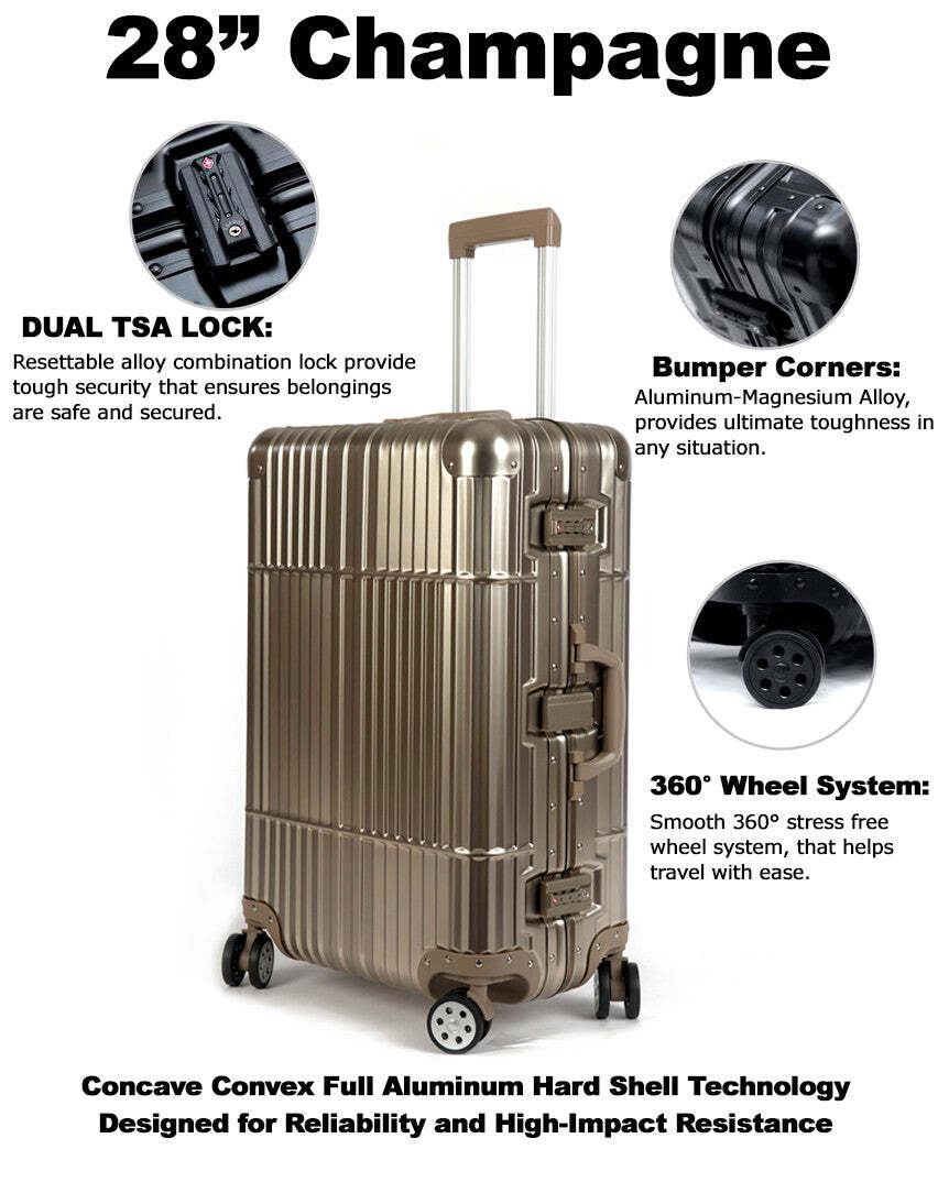 High-quality all-aluminum fuselage carry-on luggage