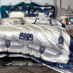 Luxury Embroidered Tassel Duvet Cover Set