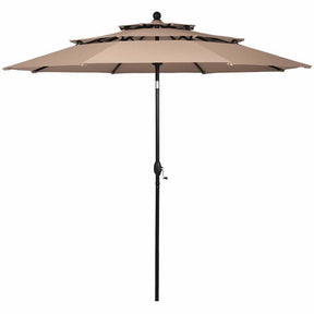 10ft 3 Tier Auto-tilt Patio Market Umbrella with Double Vented