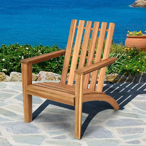 Outdoor Patio Acacia Wood Adirondack Lounge Chair