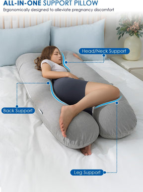 Cooling Maternity Pillow for Sleeping U Shaped Body Pillow for Pregnant Support