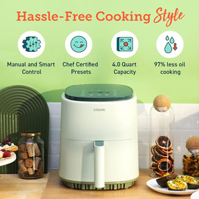 COSORI Air Fryer 4 Qt, 7 Cooking Functions Airfryer, 150+ Recipes on Free App, 97% less fat Freidora de Aire, Dishwasher-safe, Designed for 1-3 People, Lite 4.0-Quart Smart Air Fryer, Sage Green