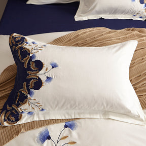 Luxury Embroidered Egyptian Cotton Duvet Cover Set