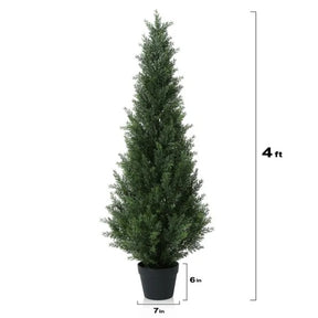 4FT Faux Cedar Tree with UV Resistant Coating(Buy 2 Get Free Tall Rectangular Planter)