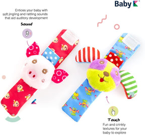 BABY Foot Finder Socks & Wrist Rattles - Newborn Toys for Baby