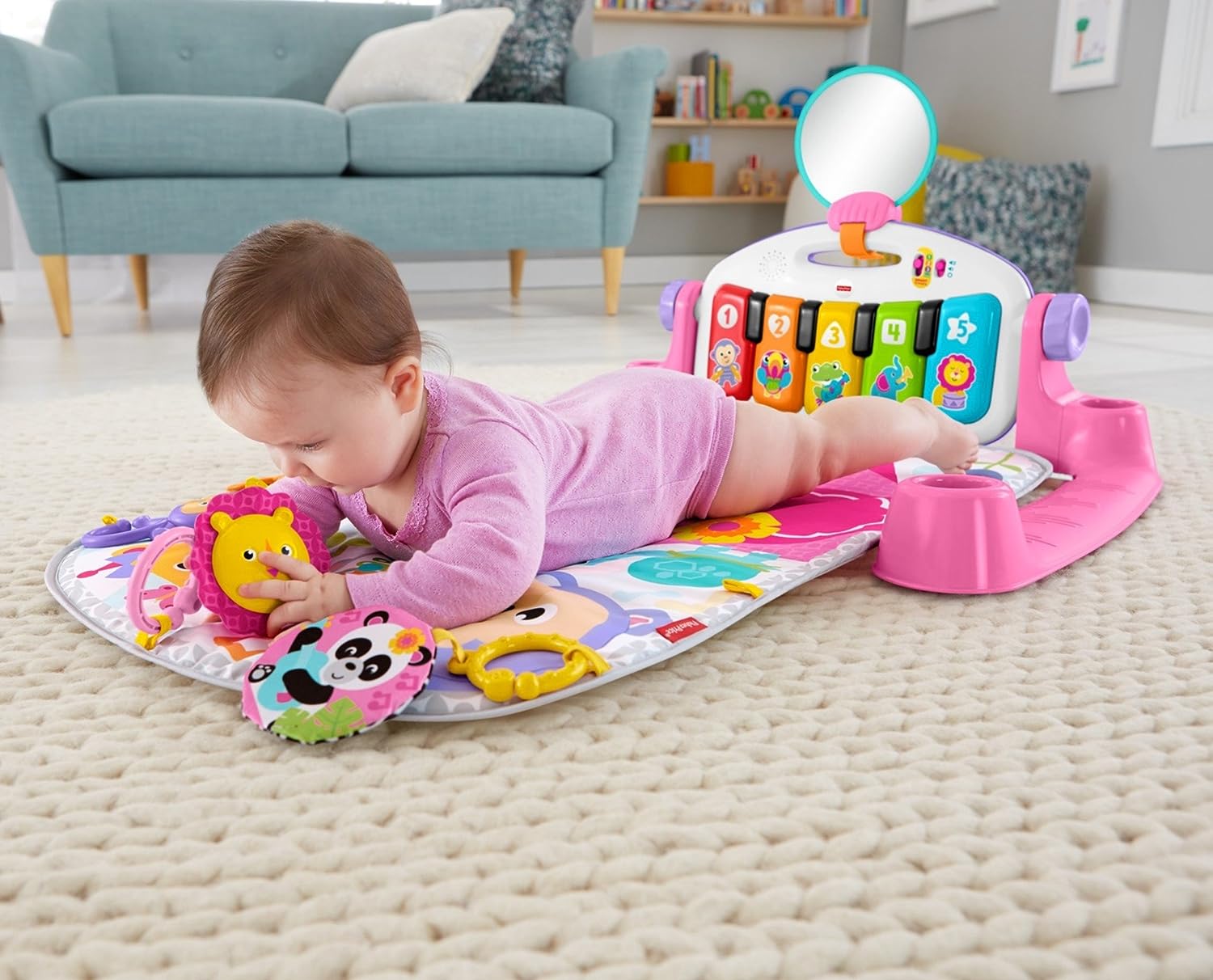 Fisher Price Baby Playmat Deluxe Kick & Play Piano Gym & Maracas with Smart Stages Learning Content