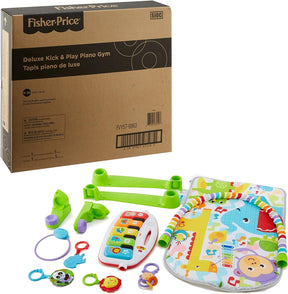 Fisher Price Baby Playmat Deluxe Kick & Play Piano Gym & Maracas with Smart Stages Learning Content