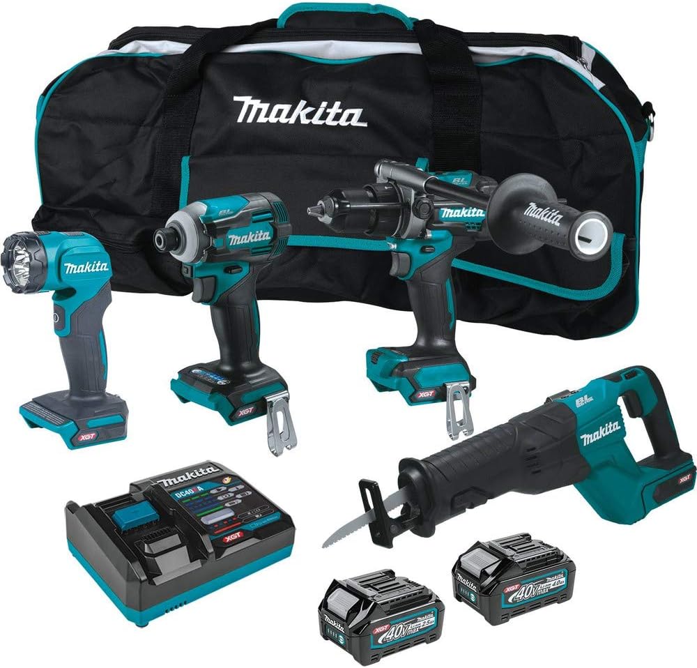 Makita GT401M1D1 40V Max XGT Brushless Lithium-Ion 1-1/4 in. Cordless Reciprocating Saw 4-Tool Combo Kit