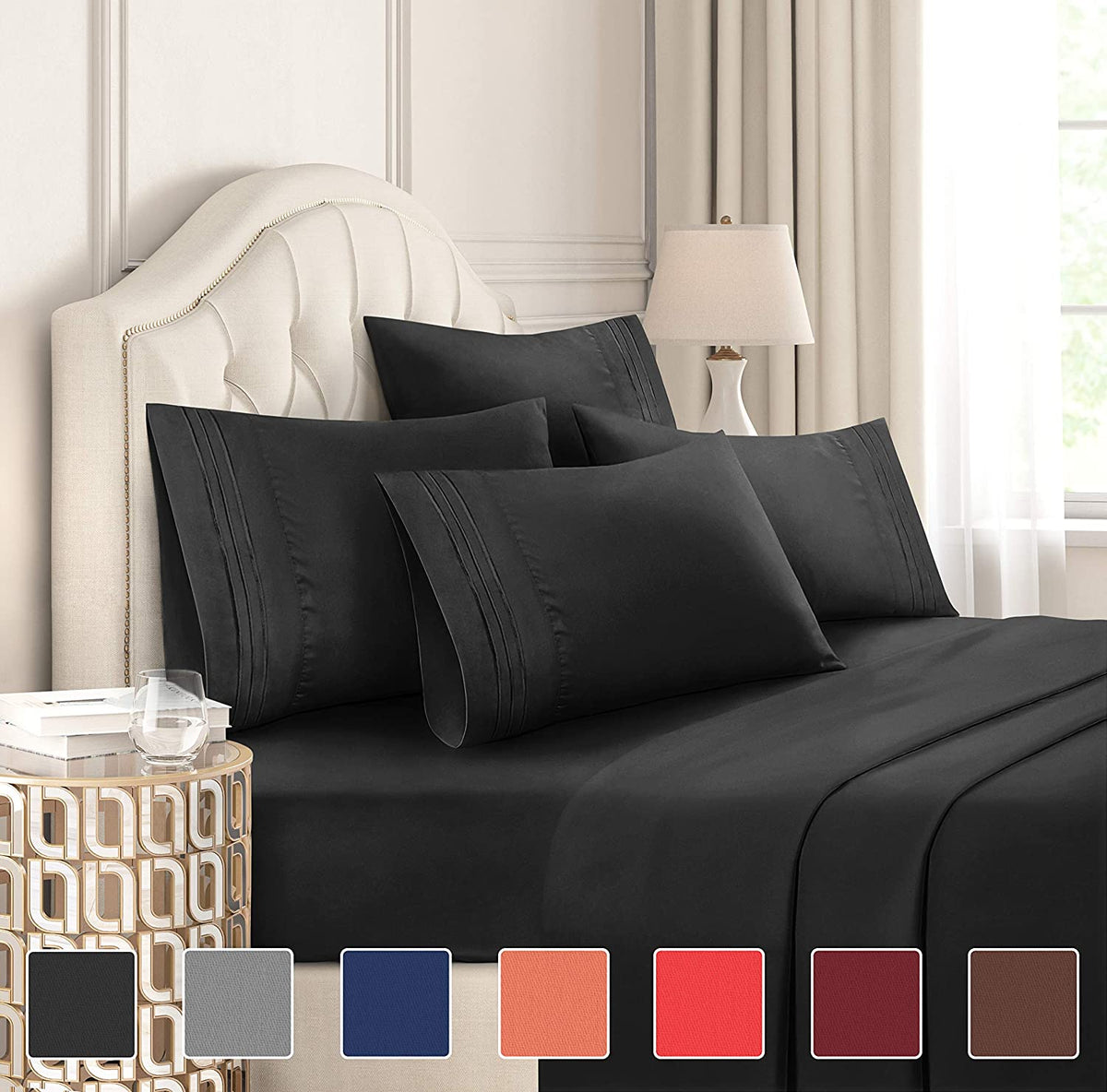 4/6 Piece Bed Sheets Set- Extra Soft - Deep Pockets - Easy Fit - Breathable /Cooling - Wrinkle Free