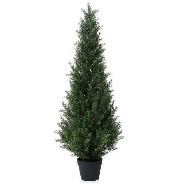 4FT Faux Cedar Tree with UV Resistant Coating(Buy 2 Get Free Tall Rectangular Planter)