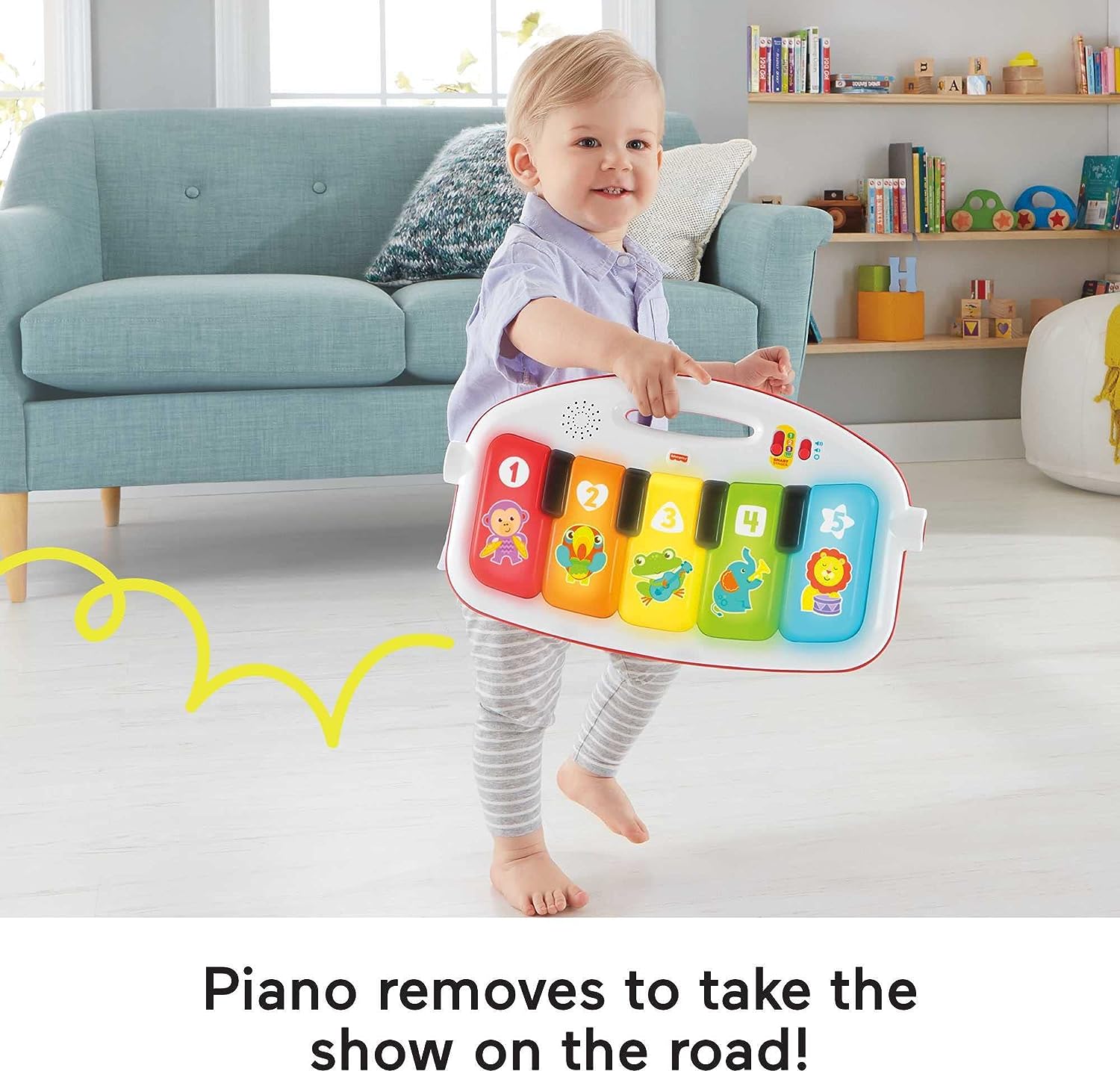 Fisher Price Baby Playmat Deluxe Kick & Play Piano Gym & Maracas with Smart Stages Learning Content