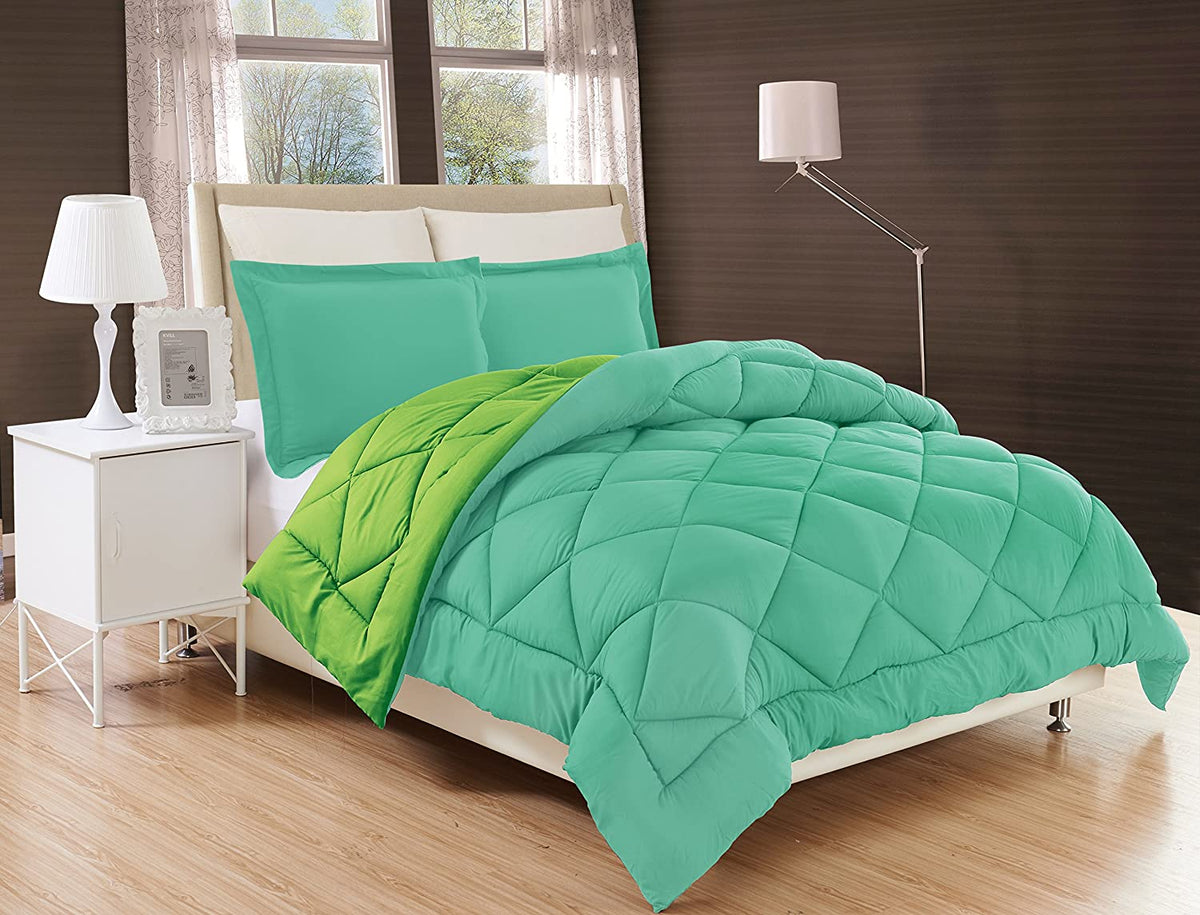 All Season Comforter Medium Weight Super Soft Down Alternative Reversible 3-Piece Comforter Set