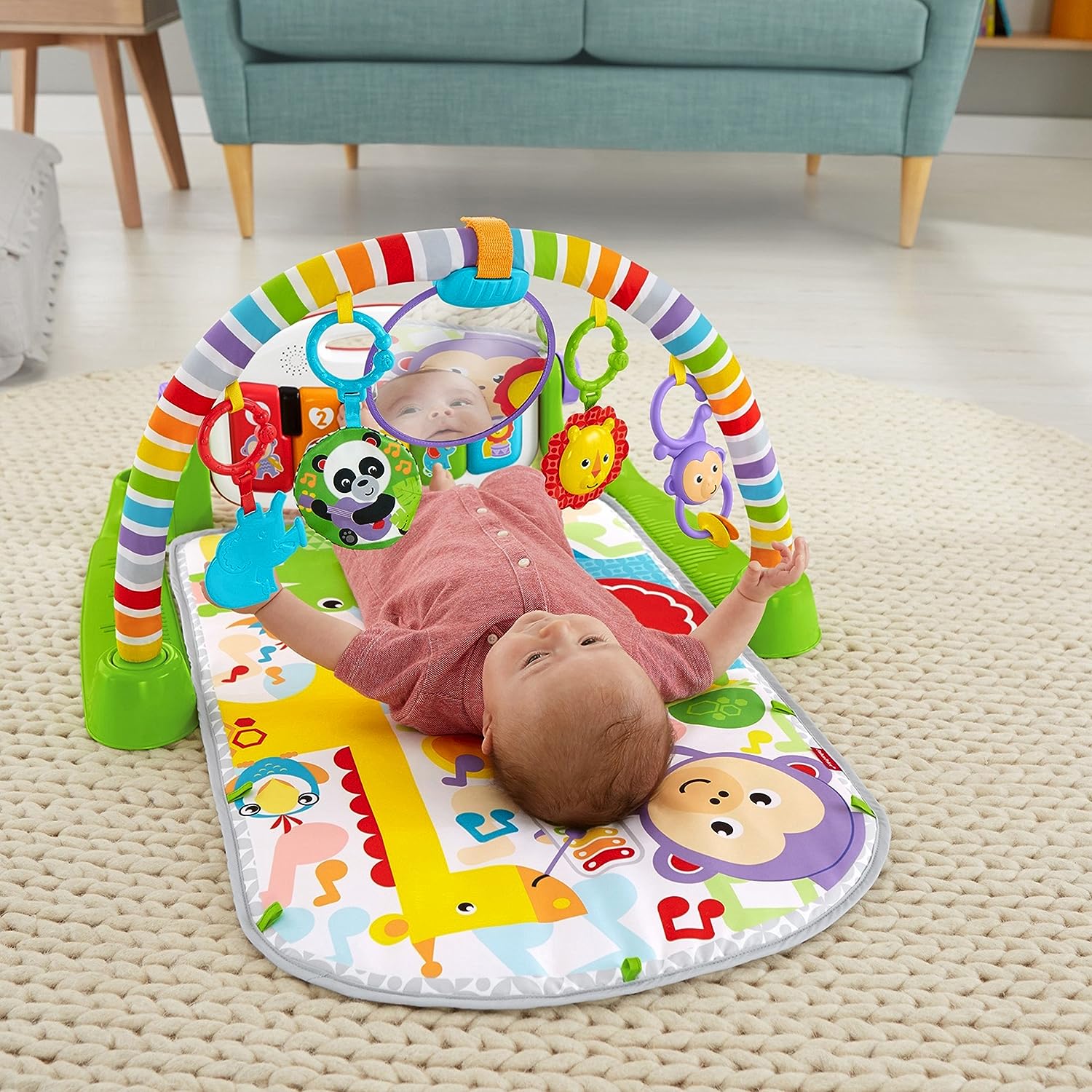 Fisher Price Baby Playmat Deluxe Kick & Play Piano Gym & Maracas with Smart Stages Learning Content