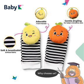 BABY Foot Finder Socks & Wrist Rattles - Newborn Toys for Baby