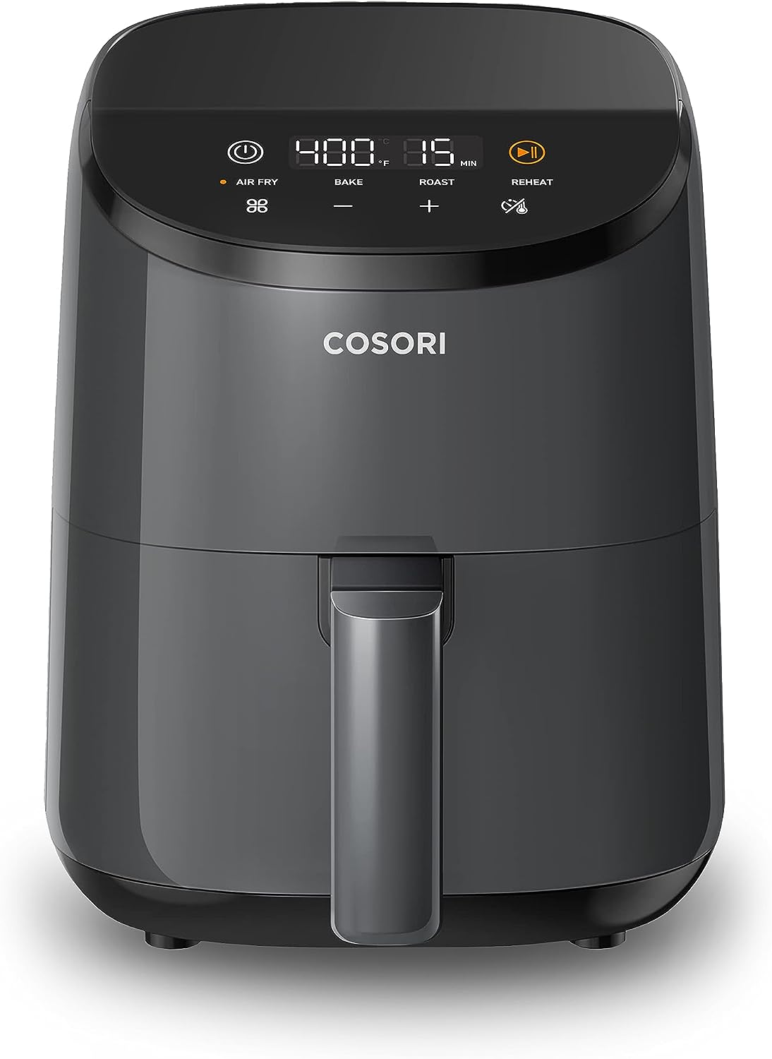 COSORI Small Air Fryer Oven 2.1 Qt, 4-in-1 Mini Airfryer, Bake, Roast, Reheat, Space-saving & Low-noise, Nonstick and Dishwasher Safe Basket, 30 In-App Recipes, Sticker with 6 Reference Guides,Grey