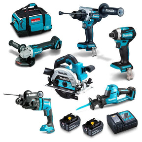 MAKITA 18V 6 Piece 2 x 5.0Ah Combo Kit DLX6125TX1