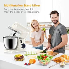 Samsaimo Stand Mixer,6.5-QT 660W 10-Speed Tilt-Head Food Mixer, Kitchen Electric Mixer with Bowl, Dough Hook, Beater, Whisk for Most Home Cooks