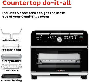 Instant Omni Plus 19 QT/18L Air Fryer Toaster Oven Combo, From the Makers of Instant Pot, 10-in-1 Functions, Fits a 12" Pizza, 6 Slices of Bread, App with Over 100 Recipes, Stainless Steel Visit the Instant Pot Store