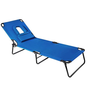 Folding Beach Lounge Chair Adjustable Reclining Chair Camping Chair Bed