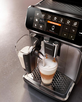 PHILIPS 4300 Series Fully Automatic Espresso Machine - LatteGo Milk Frother, 8 Coffee Varieties, Intuitive Touch Display, Black, (EP4347/94)