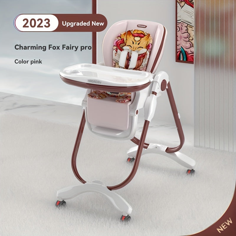 Hagaday Baby High Chair, Foldable Children's Dining Chair, Multifunctional Seat For Baby