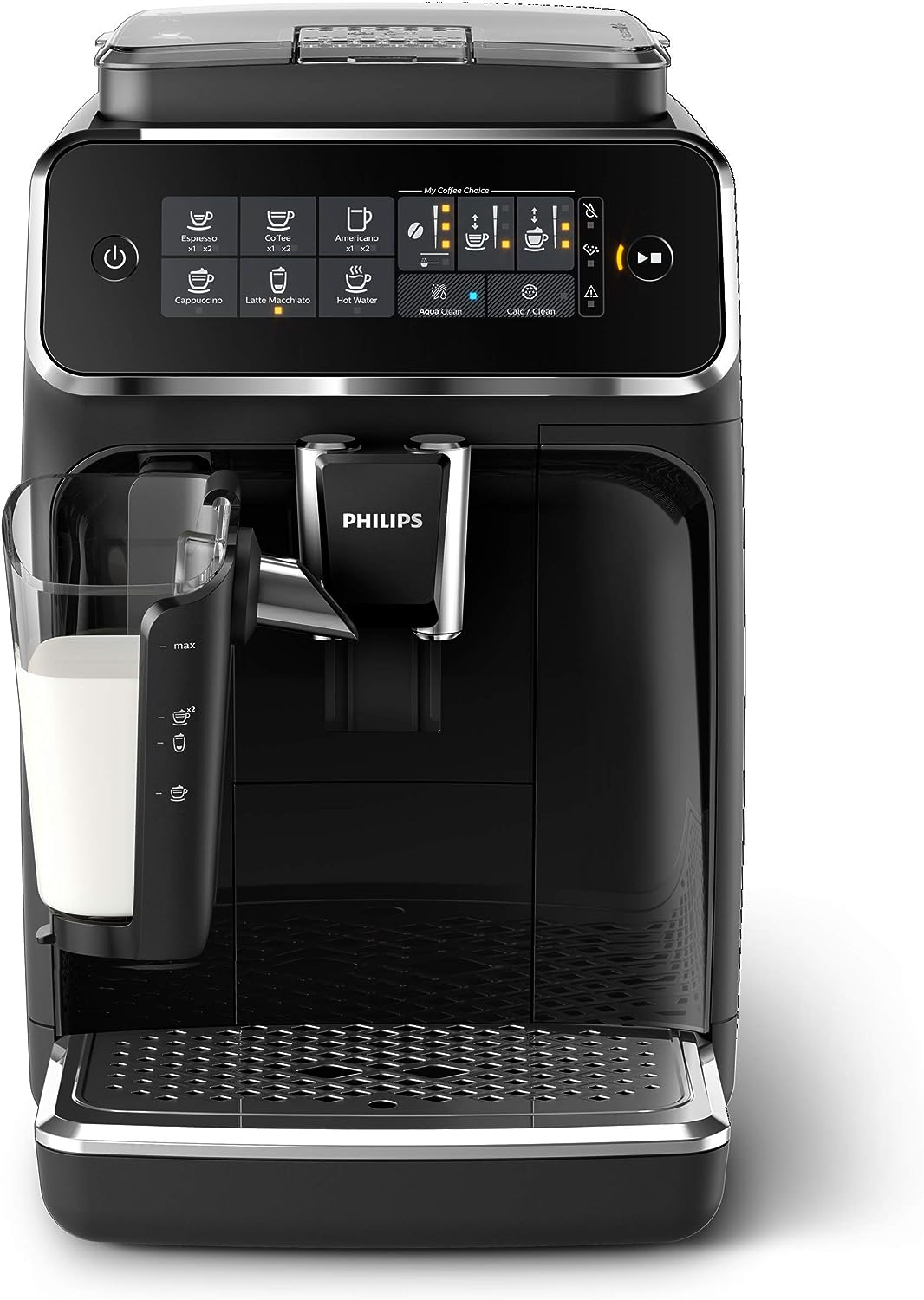 Philips 3200 Series Fully Automatic Espresso Machine w/ LatteGo, Black (Renewed)