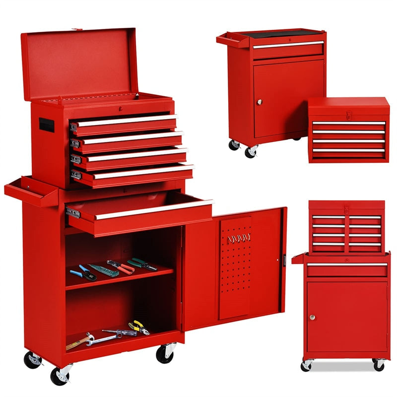 5-Drawer Rolling Tool Chest High Capacity Tool Storage Cabinet Toolbox Organizer with Wheels and Locking System