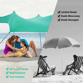 10 x 9 Foot Family Beach Tent Canopy Sunshade