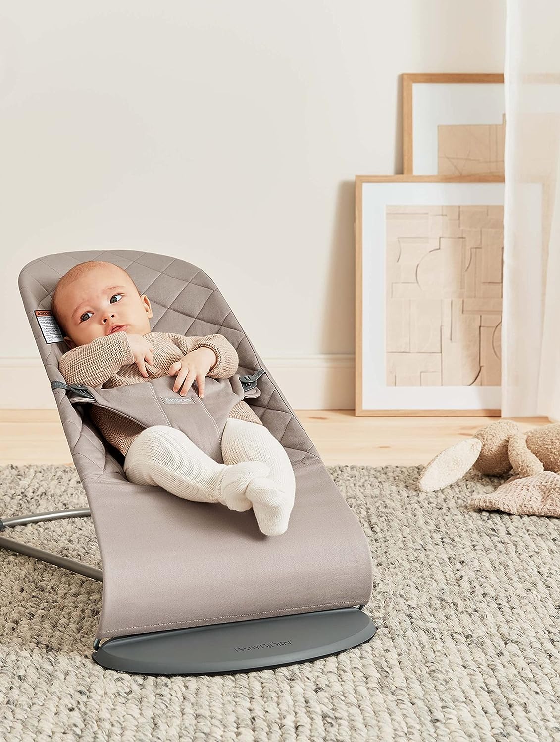 BabyBjörn Bouncer Bliss, Sand Gray, Cotton