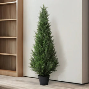 4FT Faux Cedar Tree with UV Resistant Coating(Buy 2 Get Free Tall Rectangular Planter)