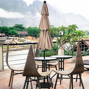 10ft 3 Tier Auto-tilt Patio Market Umbrella with Double Vented