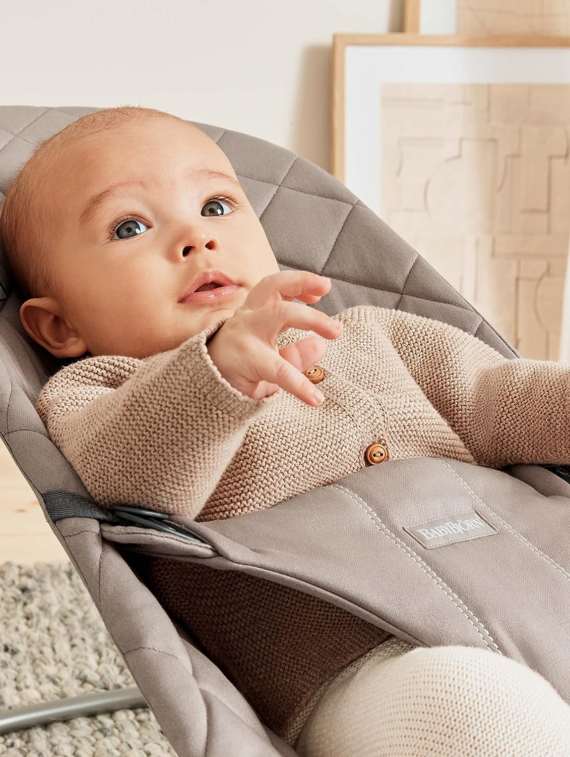 BabyBjörn Bouncer Bliss, Sand Gray, Cotton