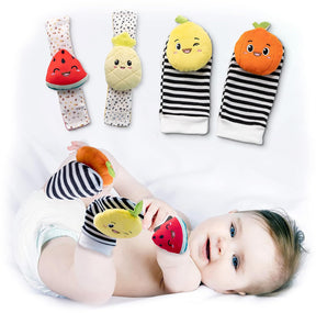 BABY Foot Finder Socks & Wrist Rattles - Newborn Toys for Baby