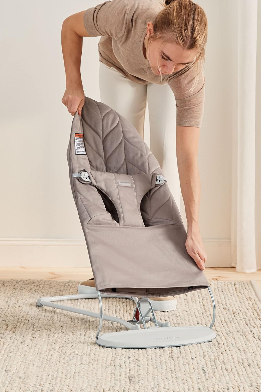 BabyBjörn Bouncer Bliss, Sand Gray, Cotton